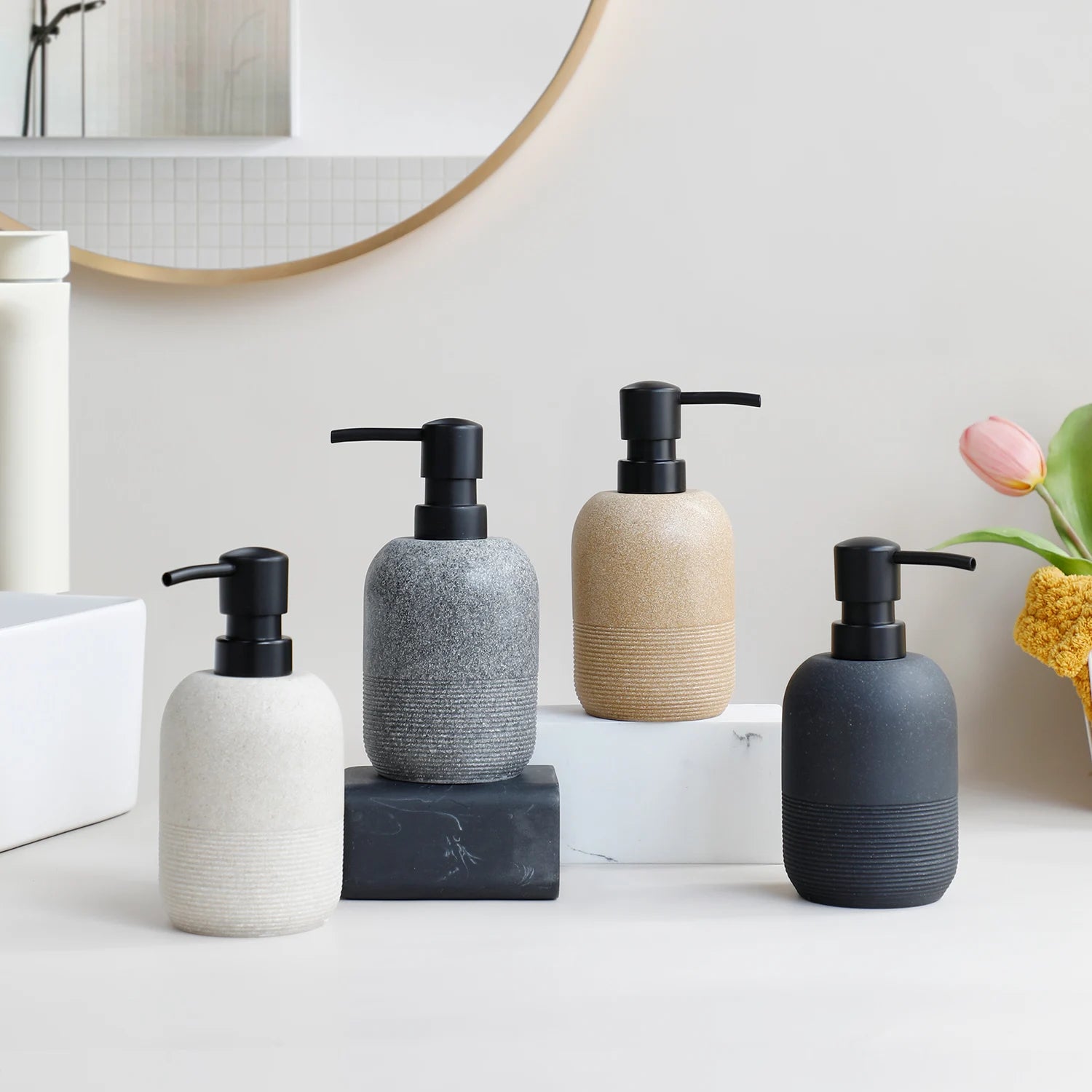 Soap Dispenser Bottle - Kitchen & Bathroom Hand Pump | Refillable Plastic Container