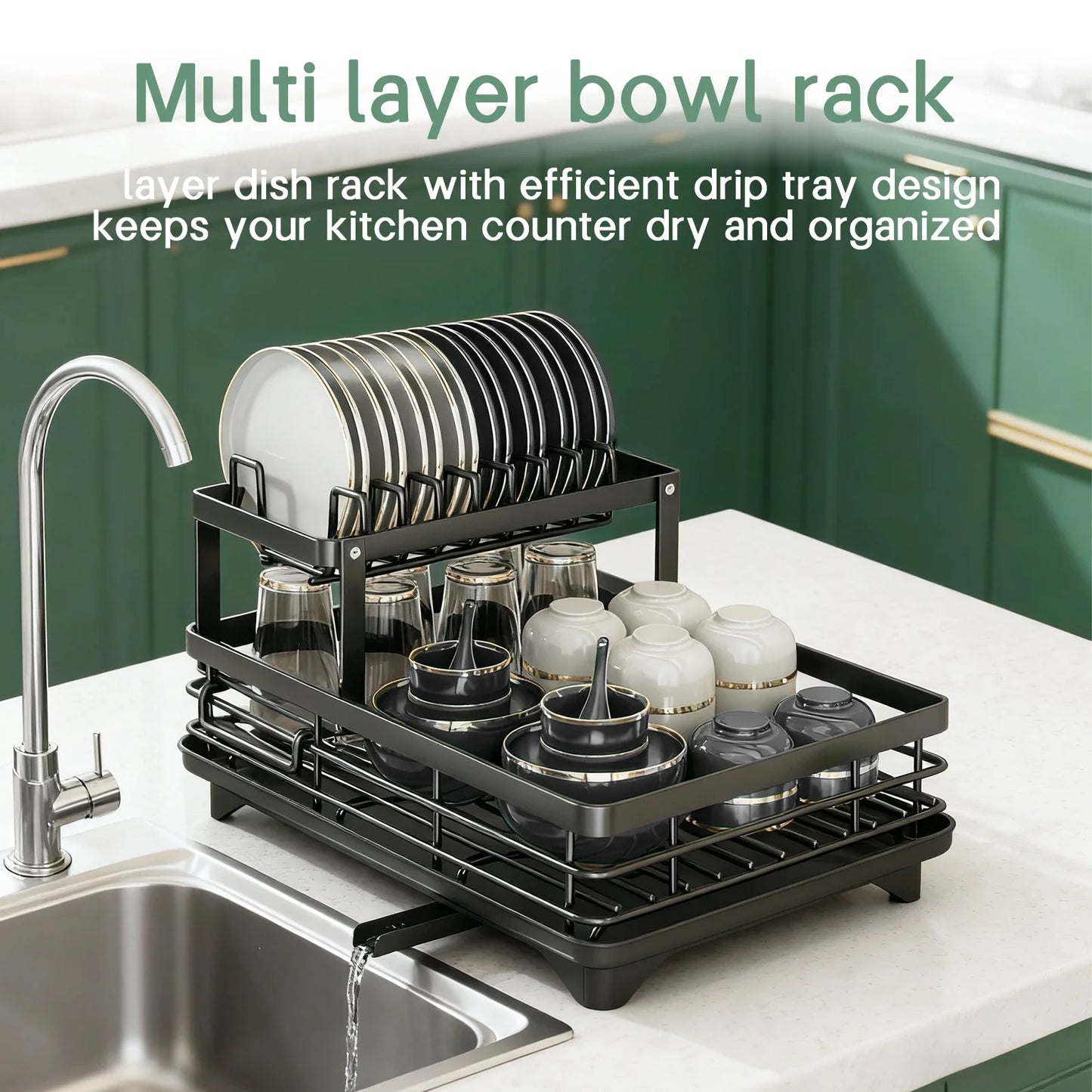 Expandable Metal Countertop Dish Drain Rack