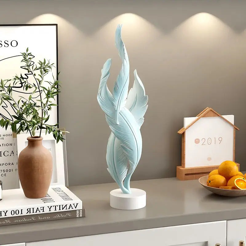 Modern Creative Feather Resin Desktop Sculpture