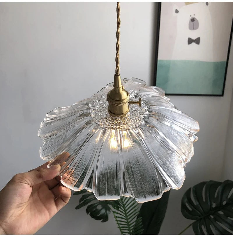 Modern White Glass Bedroom Pendant Lamp