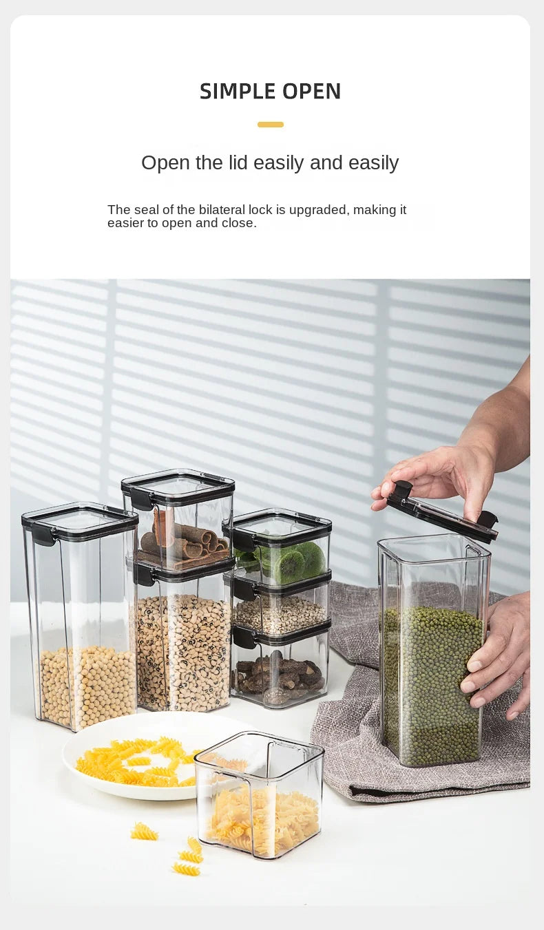 Moisture-Proof Sealed Acrylic Kitchen Storage Jar Set