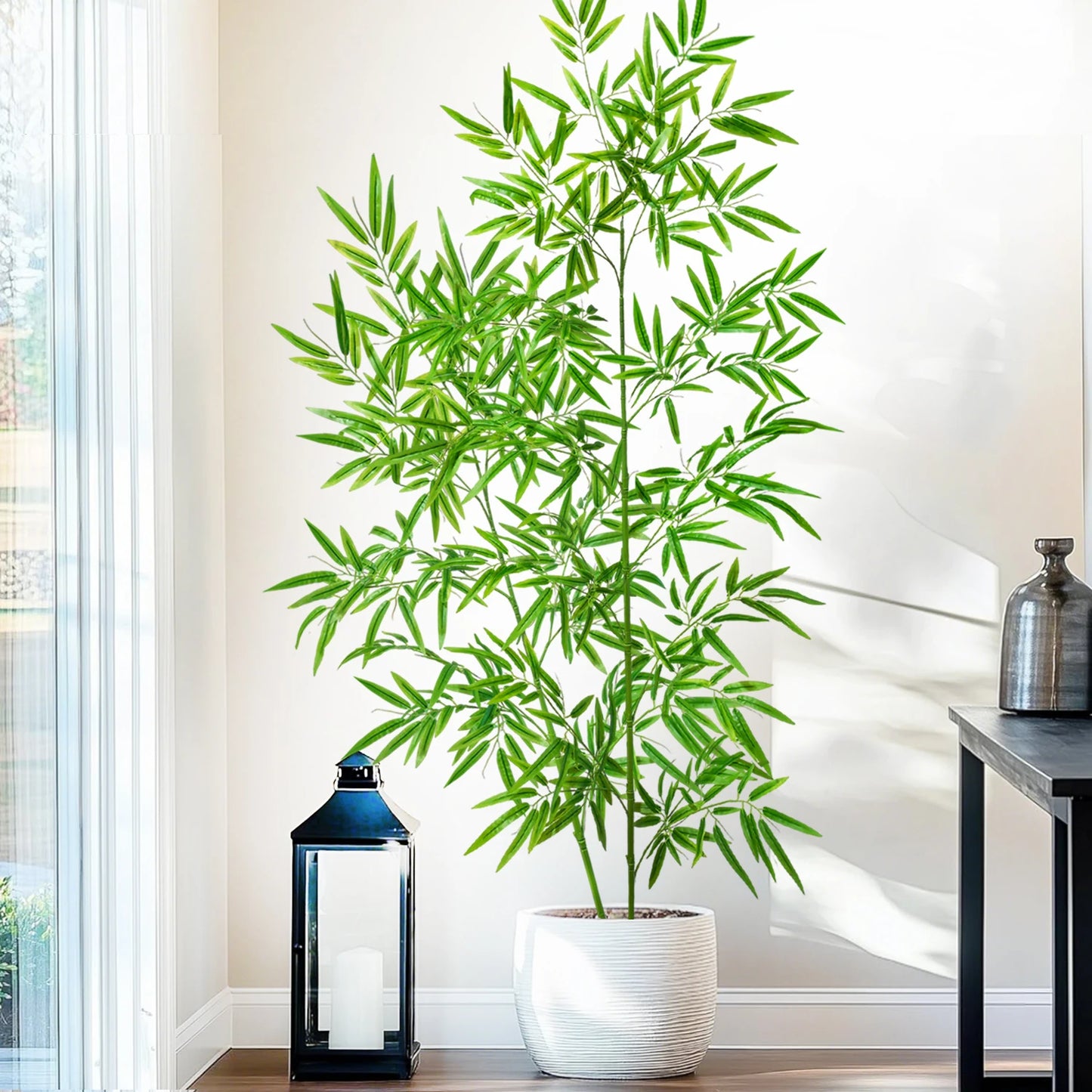 Green Silk Artificial Bamboo Branch Plant