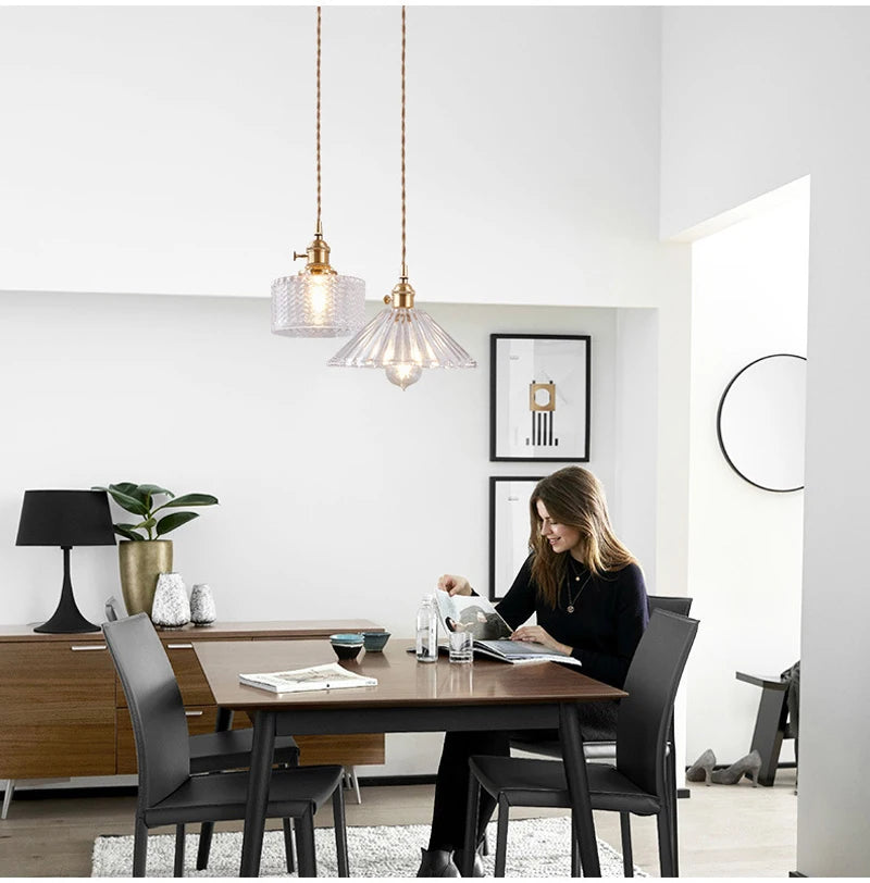 Modern White Glass Bedroom Pendant Lamp