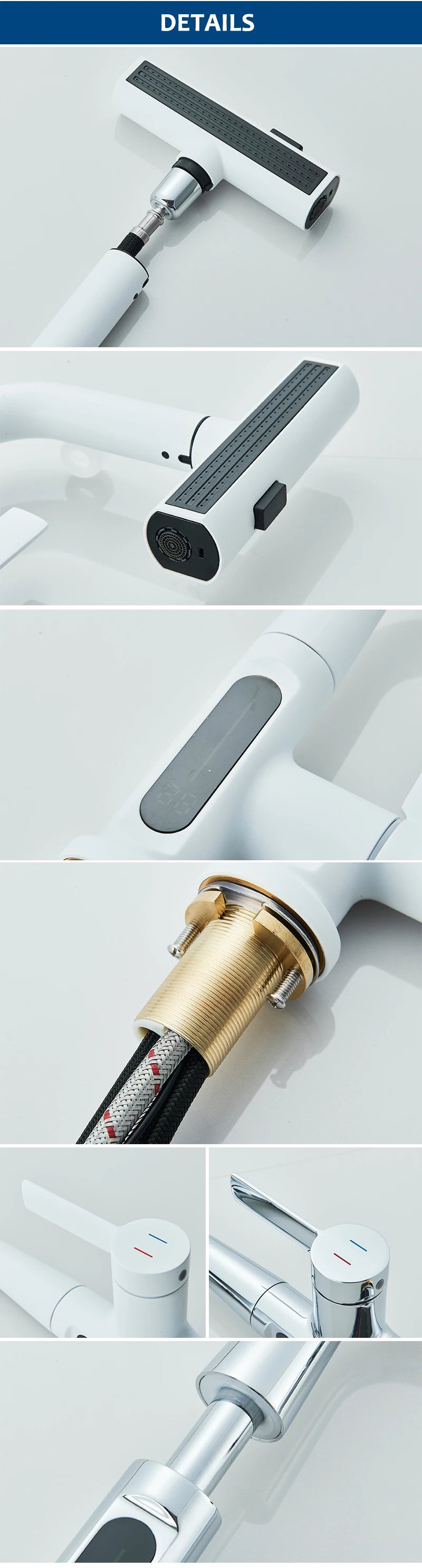 Digital Temperature Display Pull Out Basin Faucet