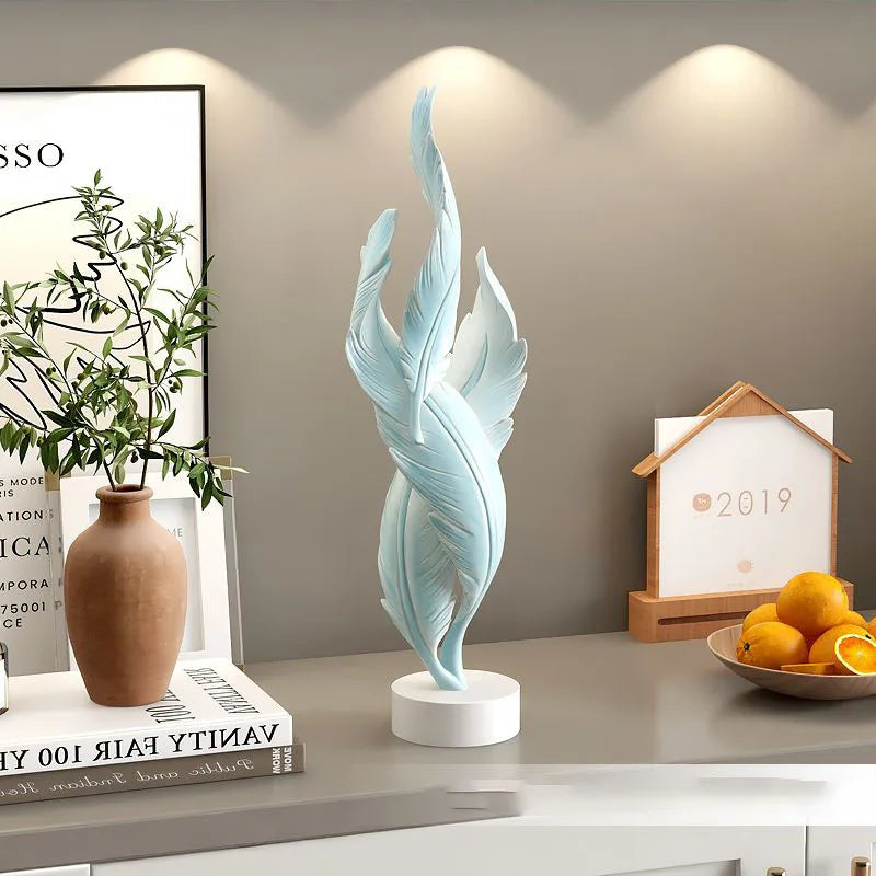 Modern Creative Feather Resin Desktop Sculpture