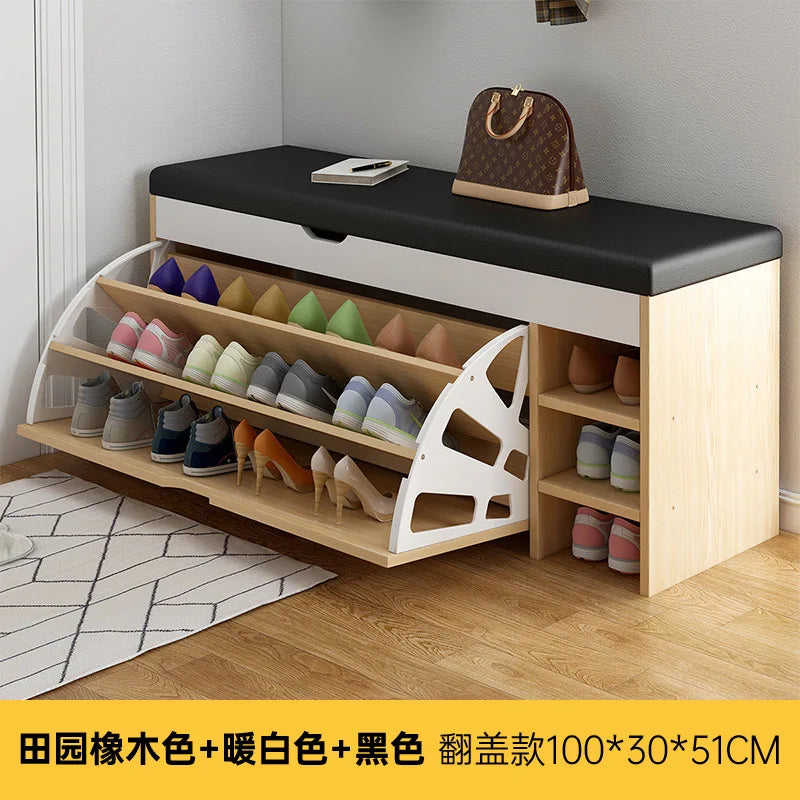 Soft Cushion Flip Top Entryway Shoe Storage Bench