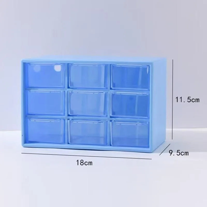 Transparent 9 Grid Desktop Office Drawer Organizer