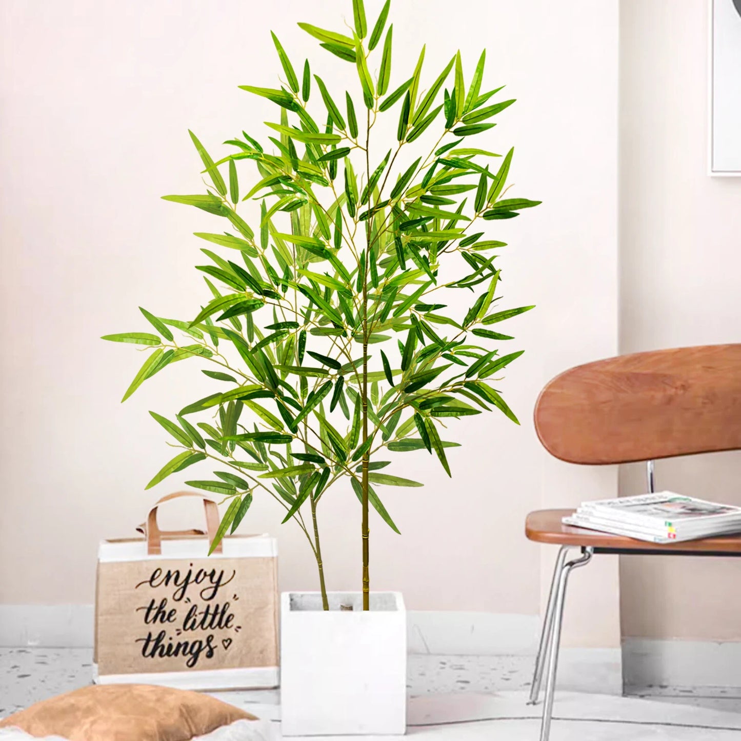 Green Silk Artificial Bamboo Branch Plant