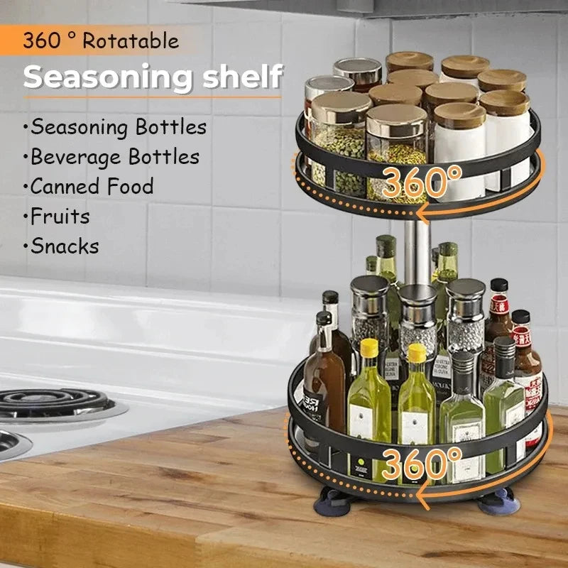 3 Tier Stainless Steel 360 Rotating Spice Rack