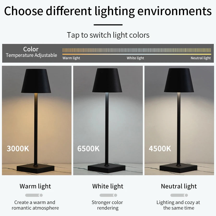Rechargeable Touch Dimmable LED Table Lamp