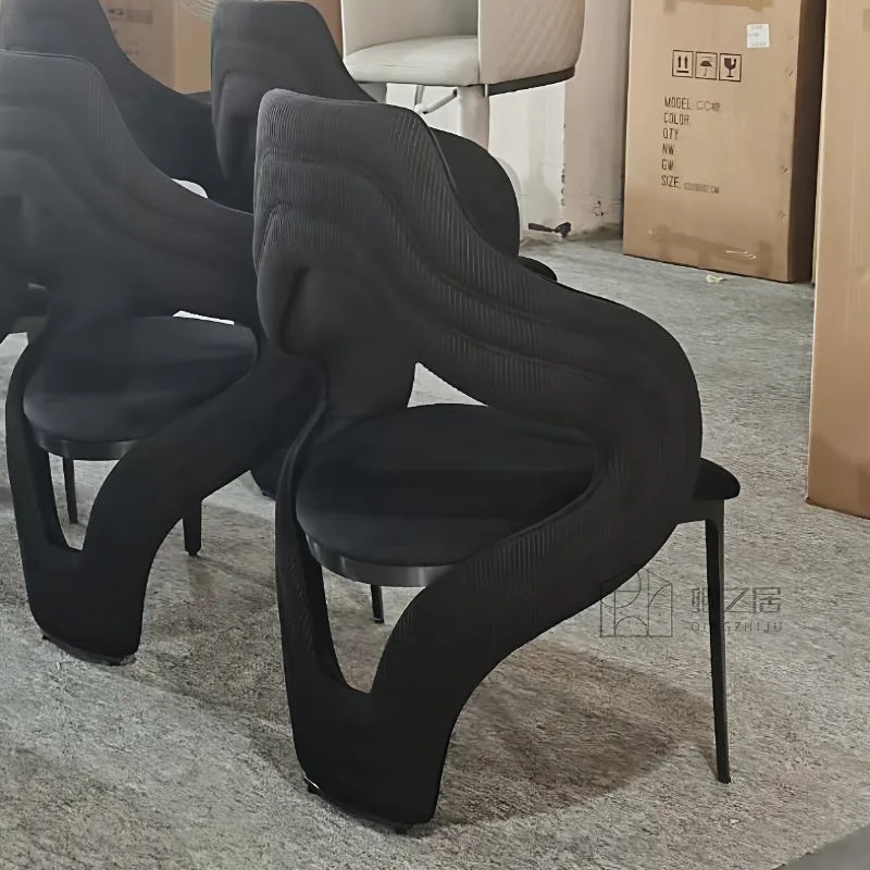 Modern Stainless Steel Cushioned Luxury Dining Chair