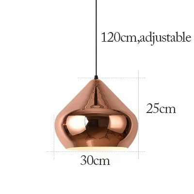 Nordic Rose Gold Metal Dining Pendant Lamp