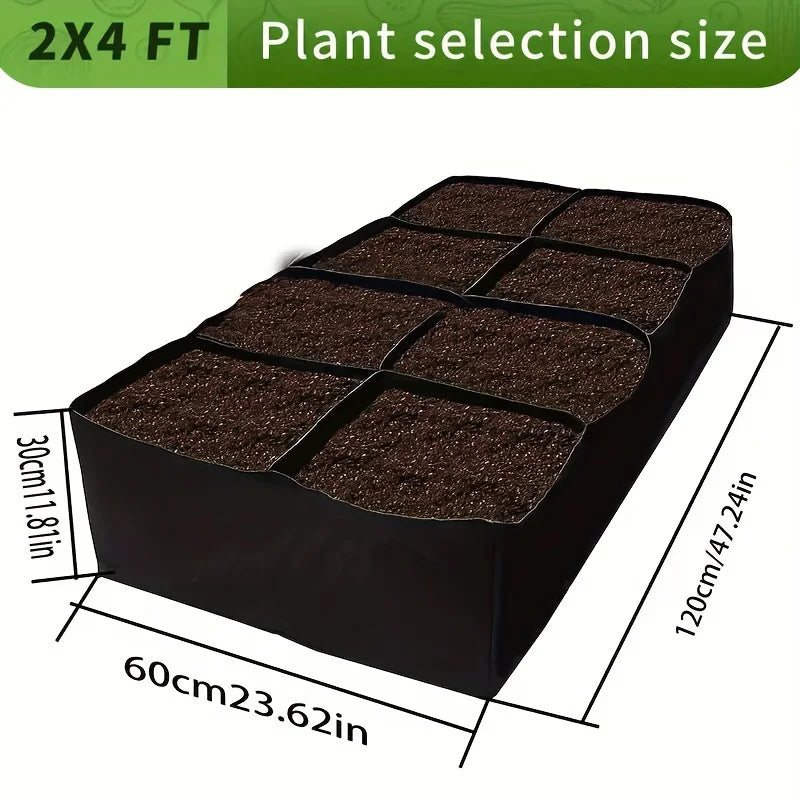Breathable 8 Grid Raised Garden Bed Grow Bags