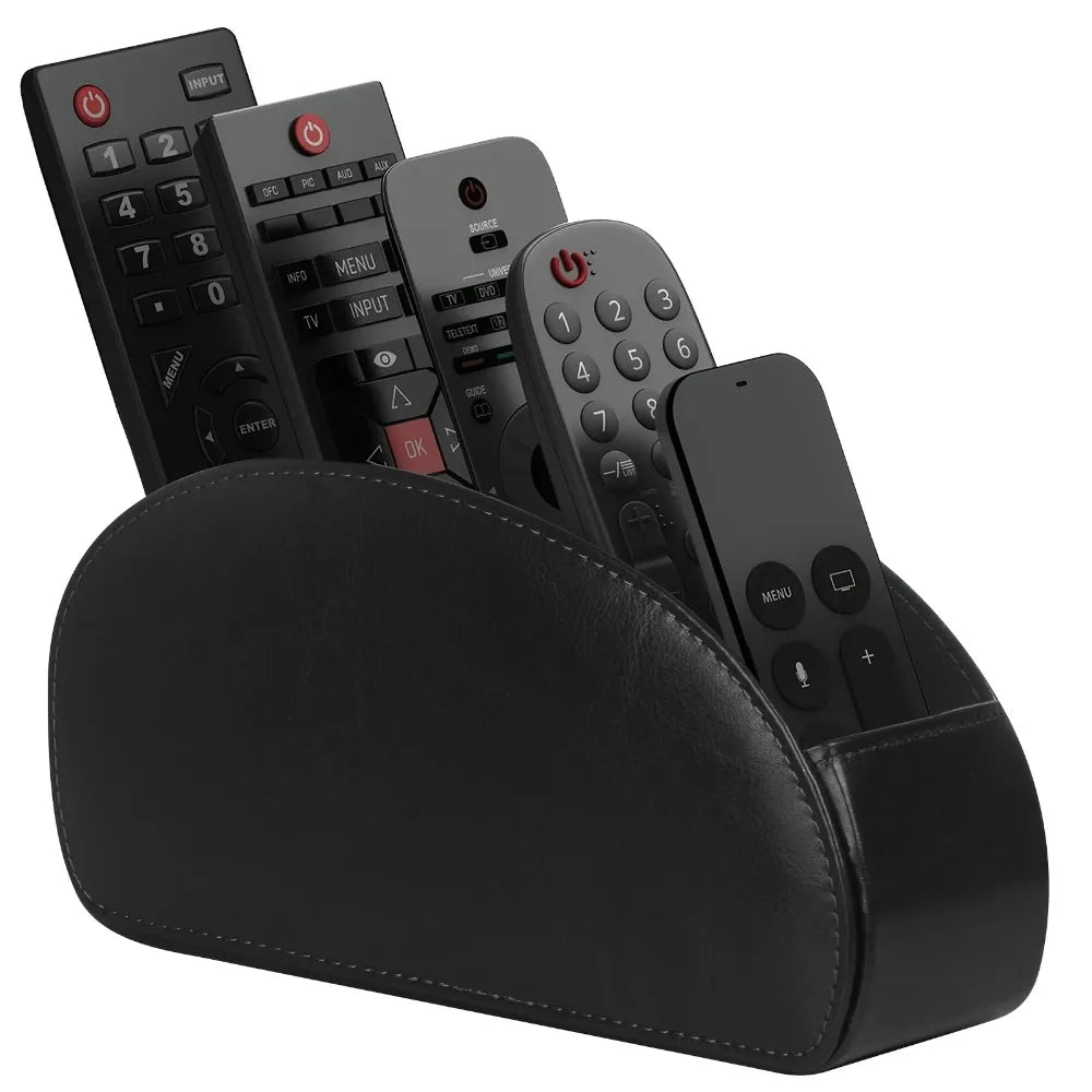 PU Leather 5 Compartment Remote Control Organizer