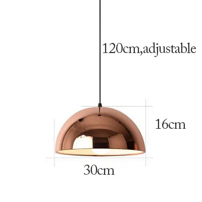 Nordic Rose Gold Metal Dining Pendant Lamp