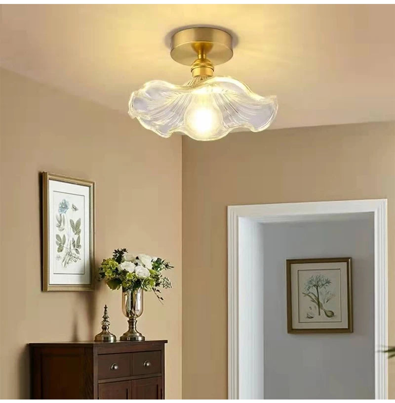 Copper Colorful Glass Ceiling Pendant Lamp