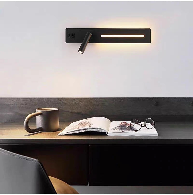 USB Charging Bedside Reading Wall Lamp