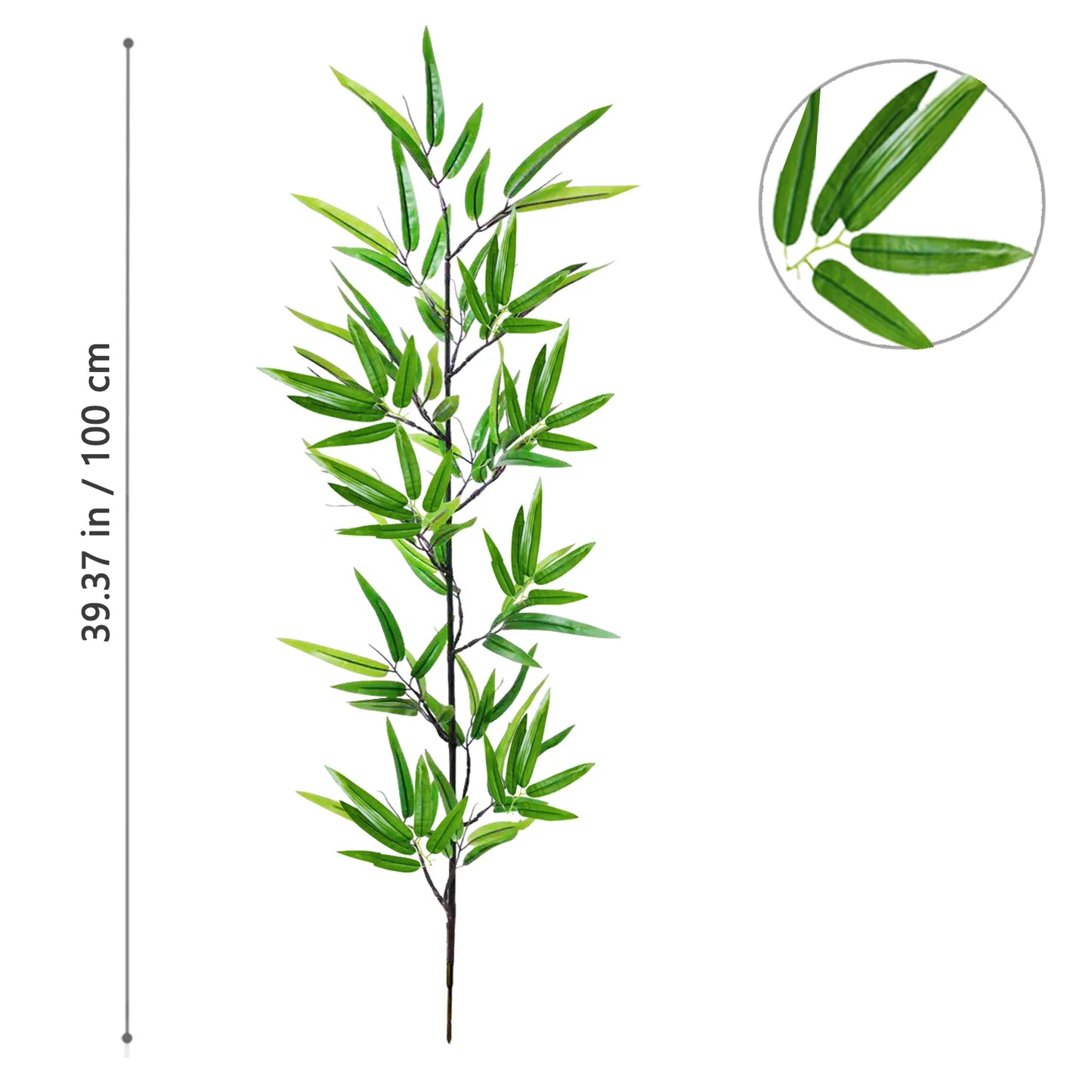 Green Silk Artificial Bamboo Branch Plant