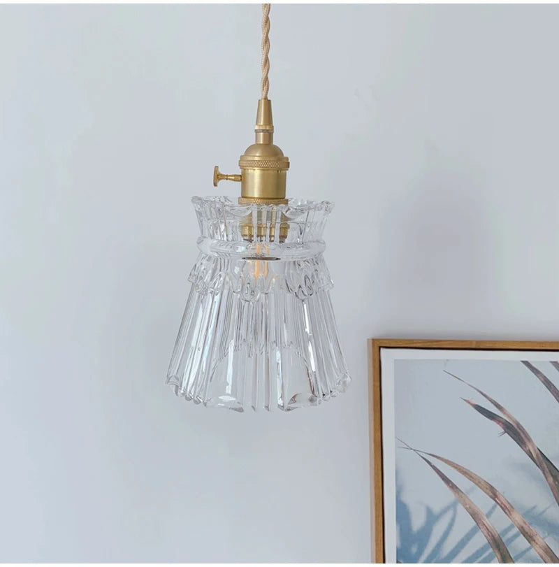Modern White Glass Bedroom Pendant Lamp