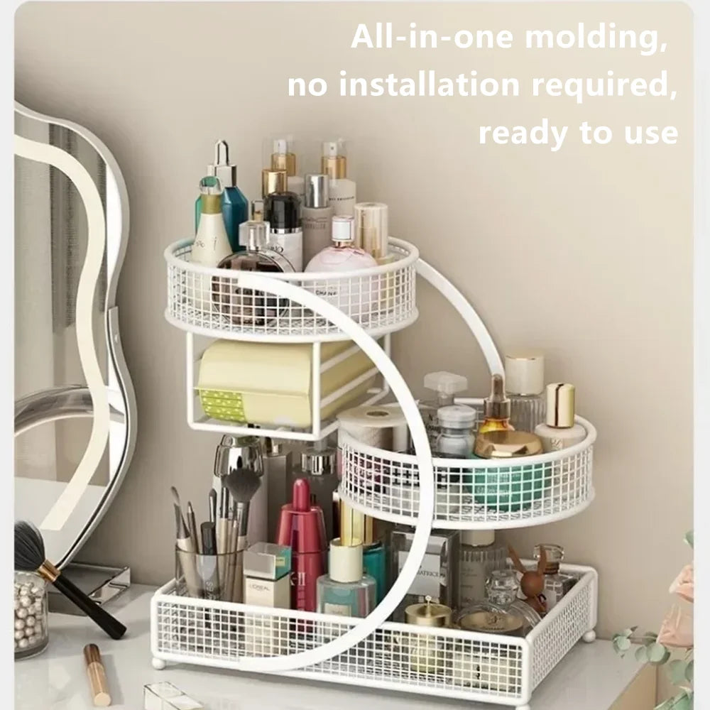 Multi-Layer Metal Cosmetic Storage Organizer