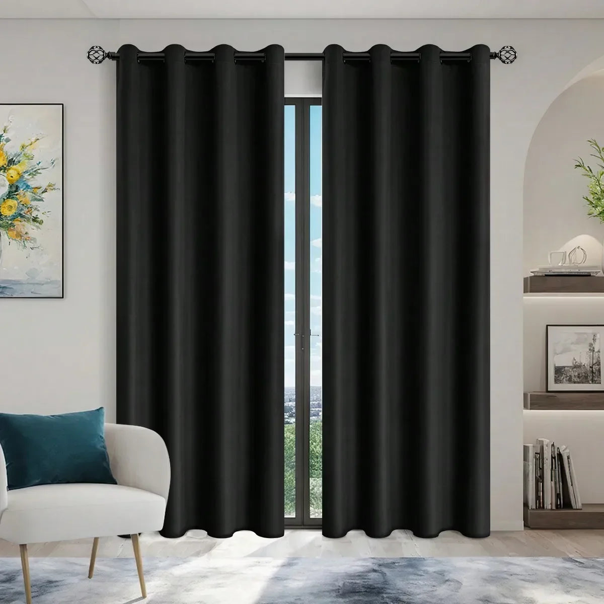 100% Light Blocking Grommet Top Blackout Drapes