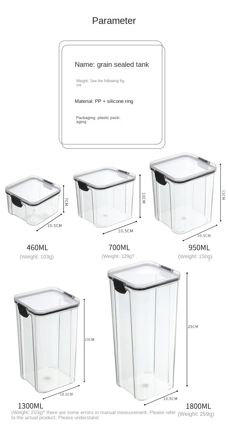 Moisture-Proof Sealed Acrylic Kitchen Storage Jar Set