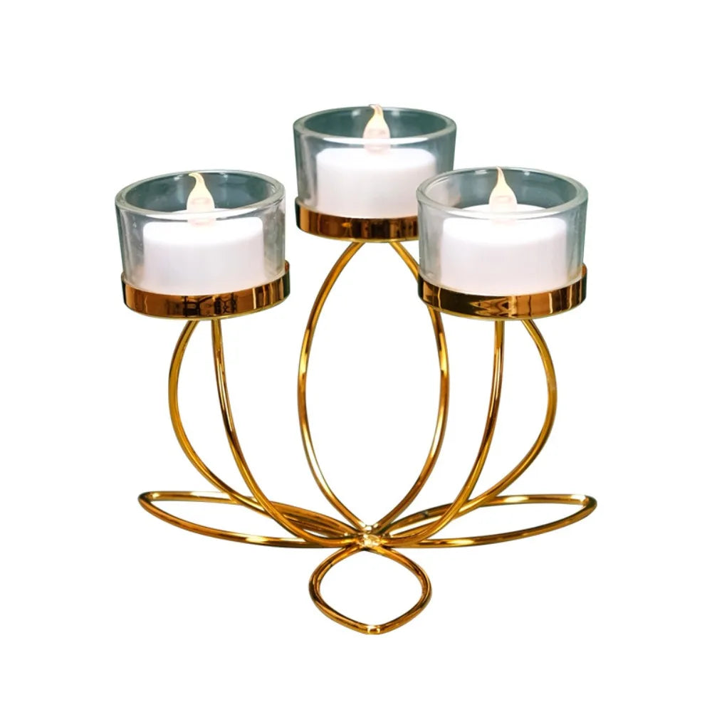 Gold Iron Romantic Candlelight Dinner Candle Holder