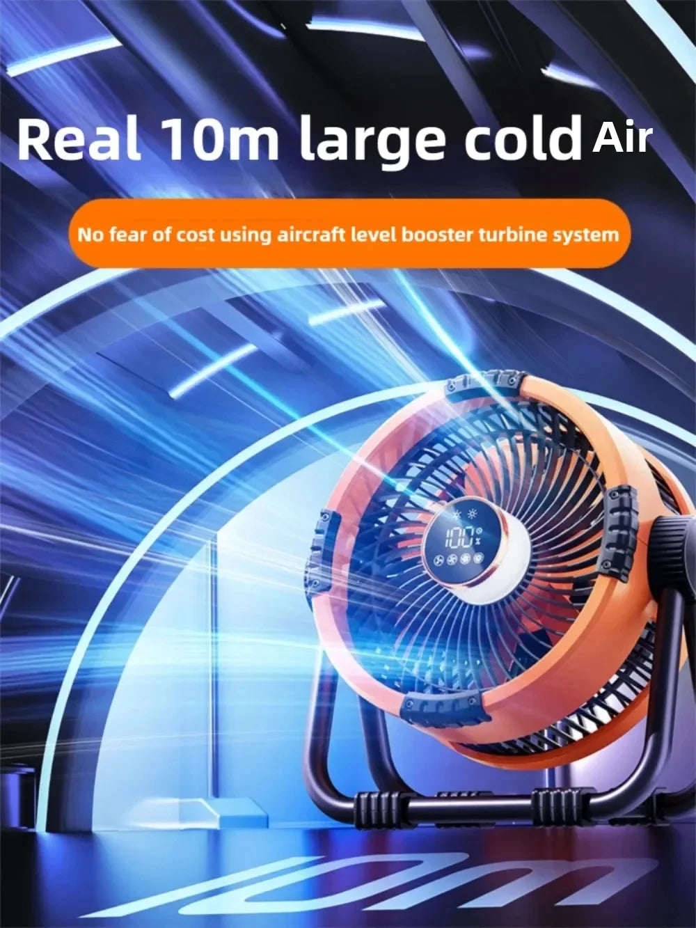 Portable Camping Fan — Rechargeable Dual Air Outlet with Night Light