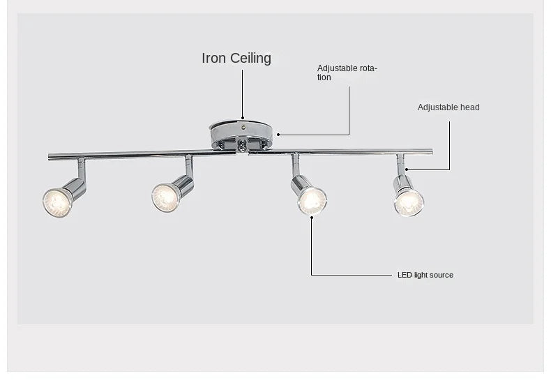 Adjustable GU10 Multi Head Ceiling Spotlight
