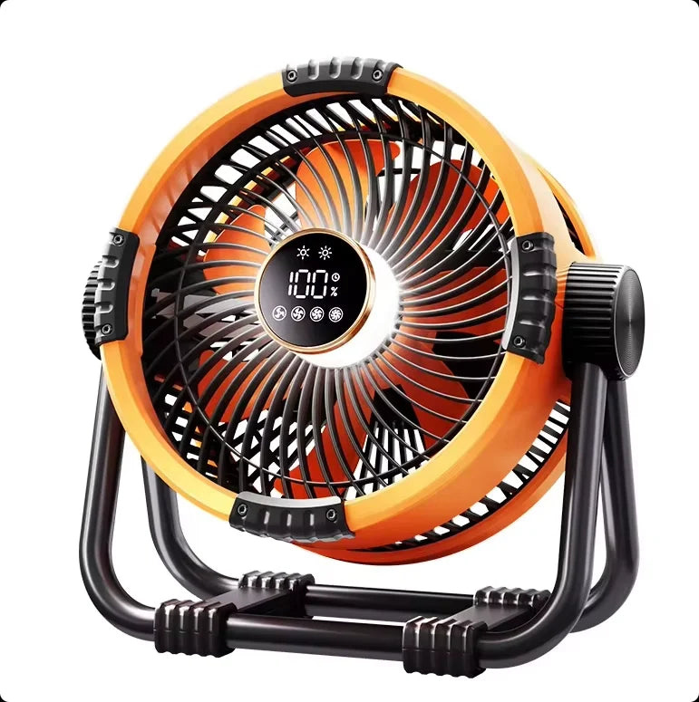 Portable Camping Fan — Rechargeable Dual Air Outlet with Night Light