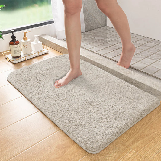 Absorbent Bathroom Mat | Non Slip Bath Rug - Furry Shower Room Foot Wiping Mat