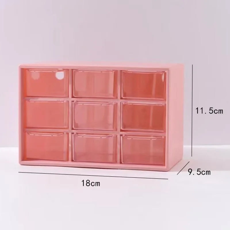 Transparent 9 Grid Desktop Office Drawer Organizer