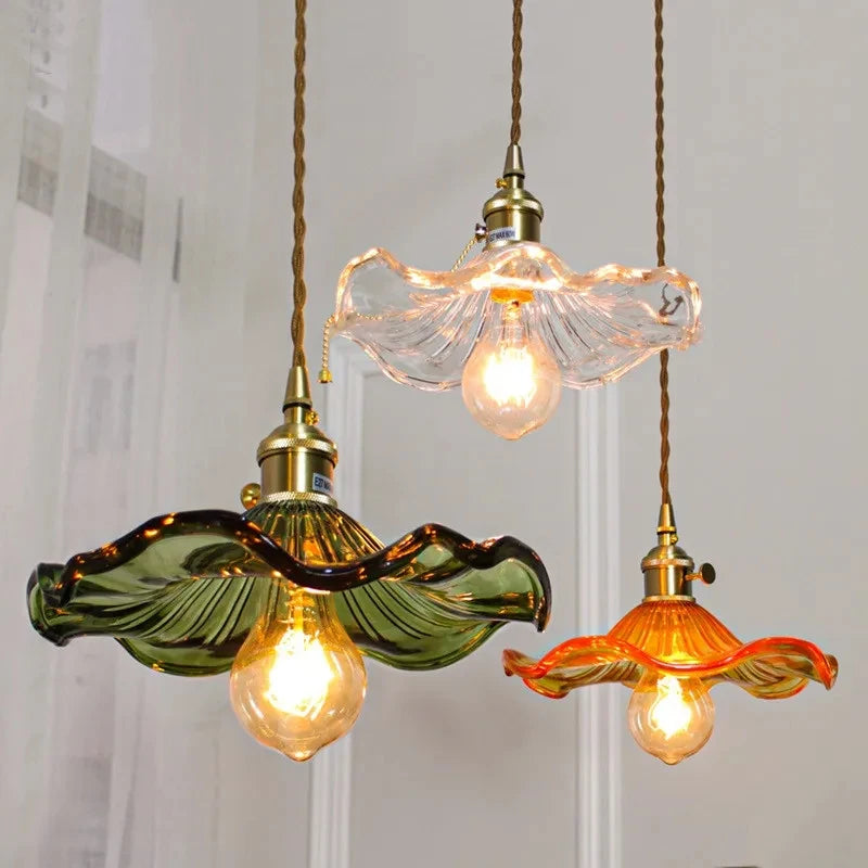 Copper Colorful Glass Ceiling Pendant Lamp
