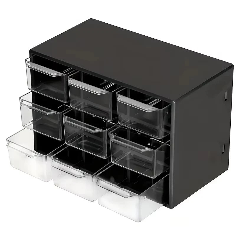 Transparent 9 Grid Desktop Office Drawer Organizer