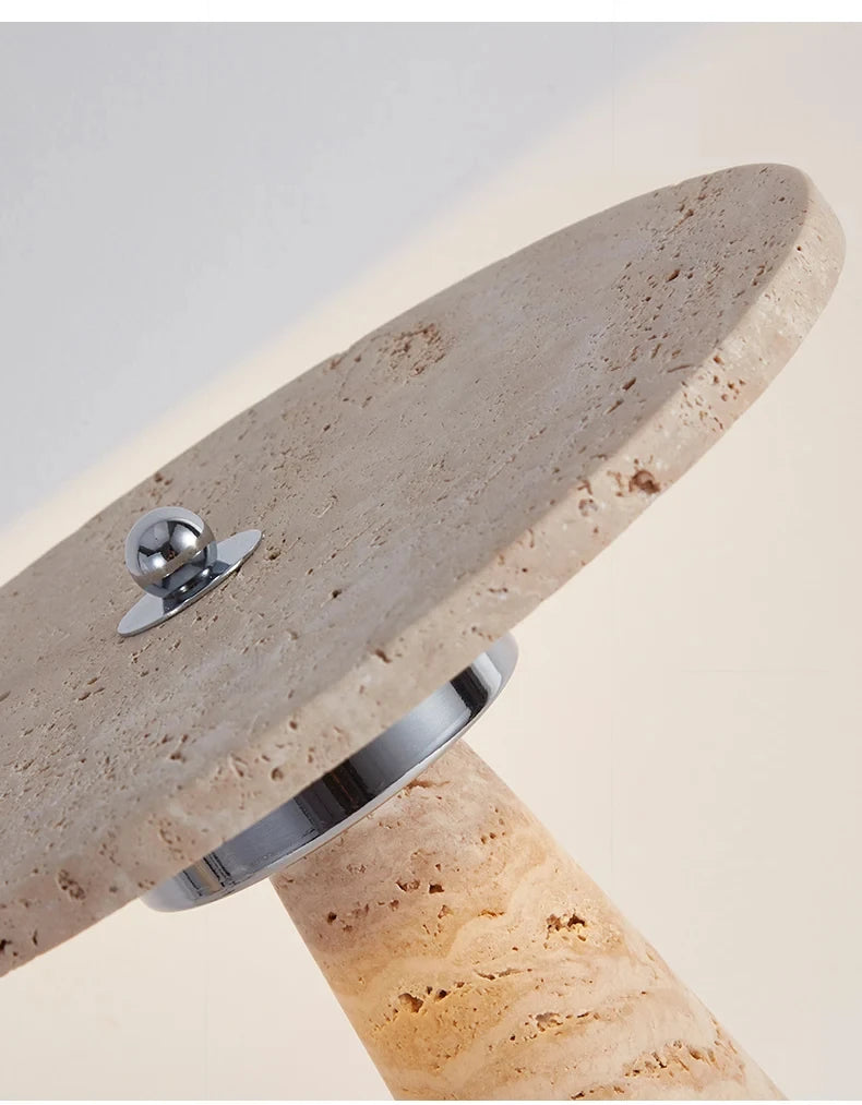 Travertine Natural Stone Mushroom Table Lamp