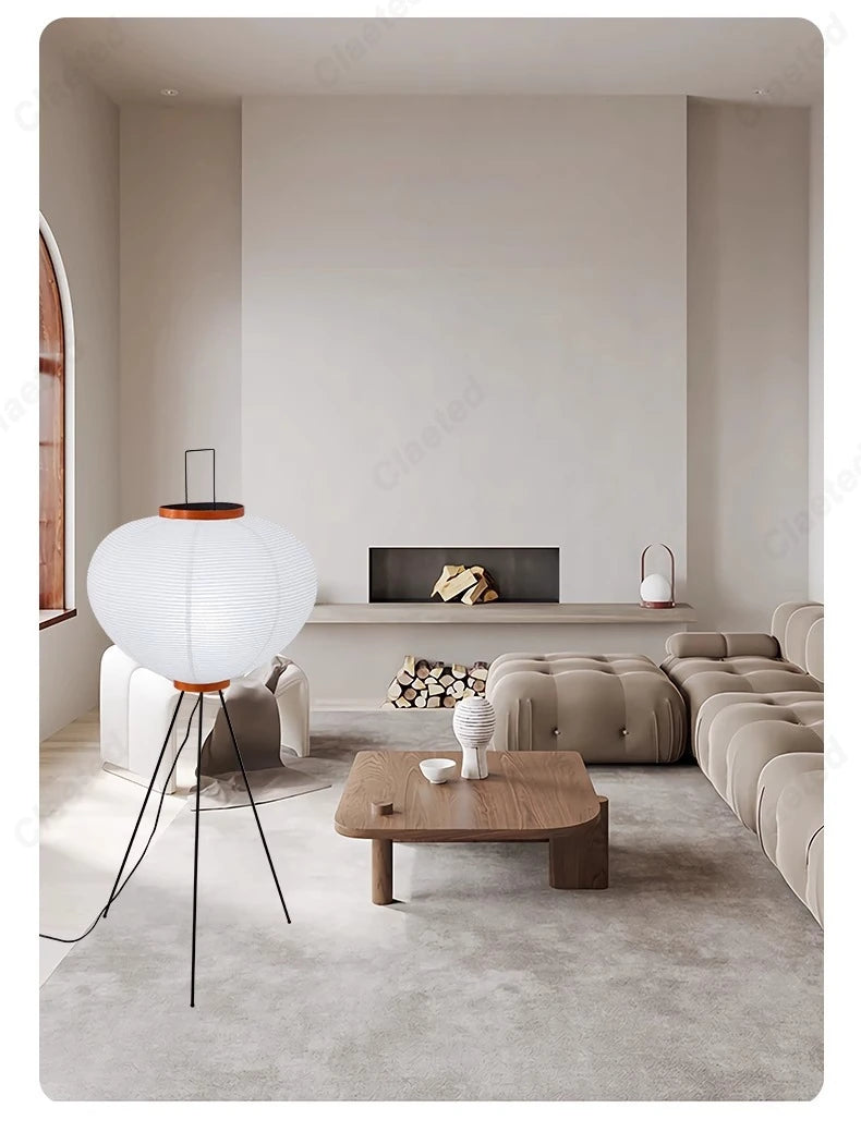 Minimalist Rice Paper LED Floor Lamp
