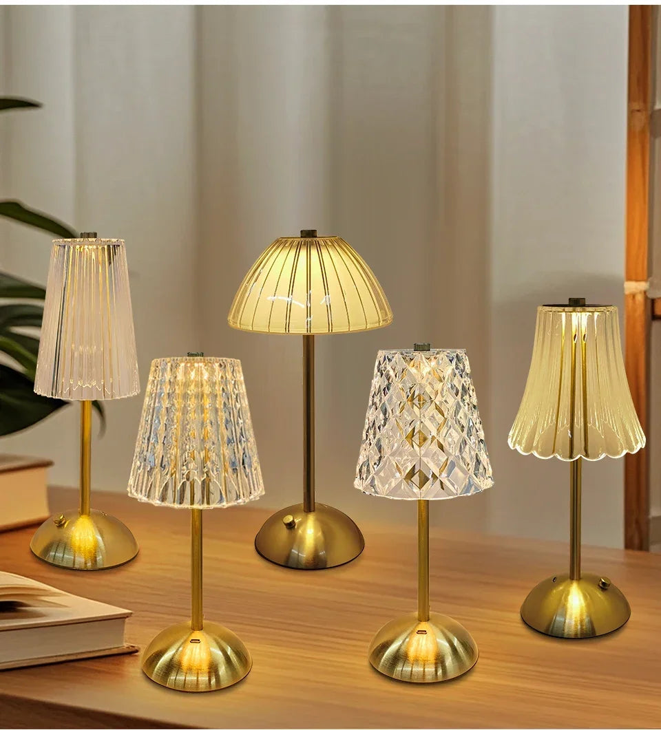 Rechargeable Touch Crystal Dimmable Night Lamp