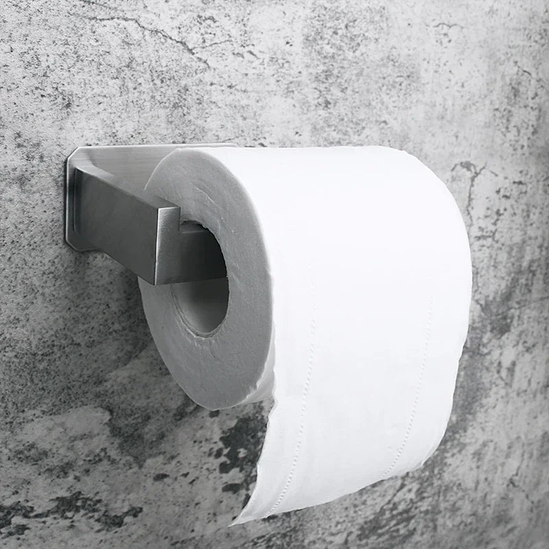 No Drill Stainless Steel Wall Mounted Tissue Holder
