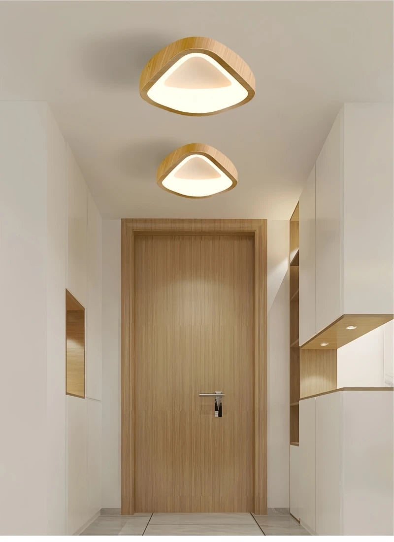 Nordic Minimalist Wood Grain Surface Mounted Ceiling Lamp