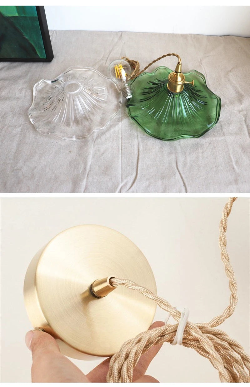 Copper Colorful Glass Ceiling Pendant Lamp