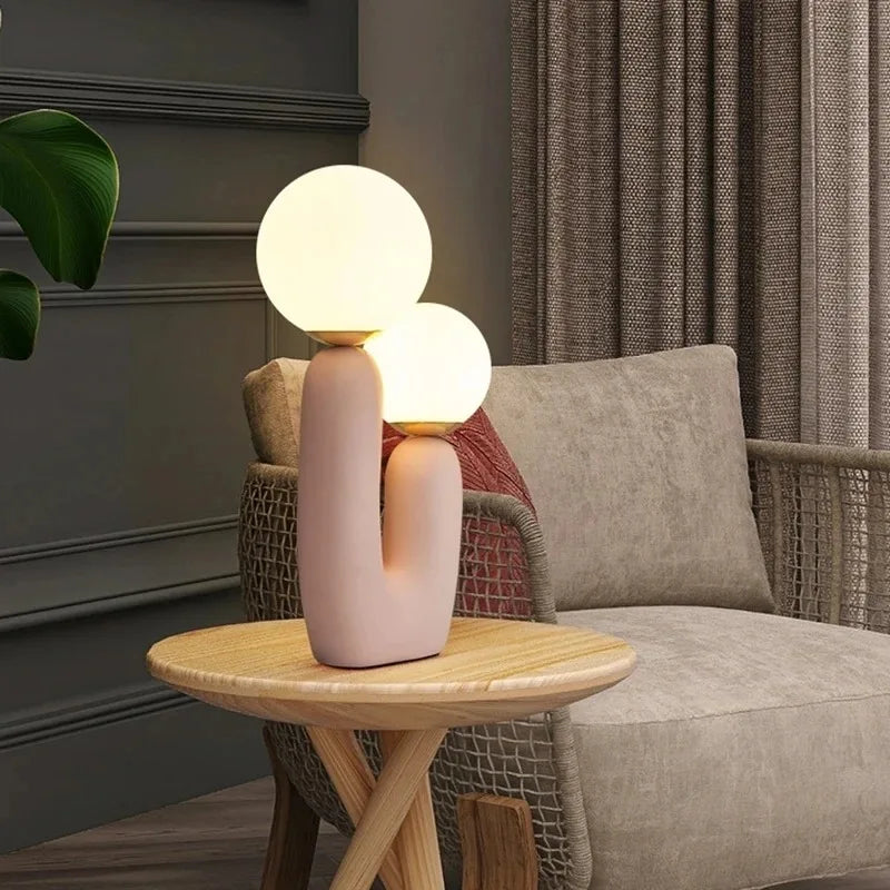 Nordic Glass Resin Base Table Lamp