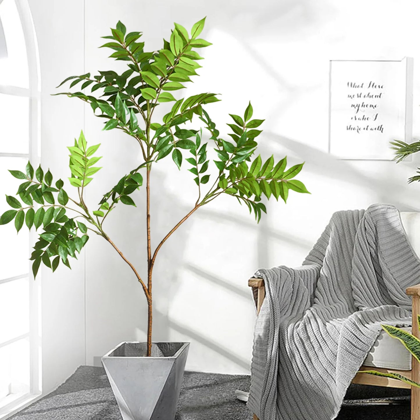 Realistic Silk Artificial Fiddle Leaf Fig Indoor Plant