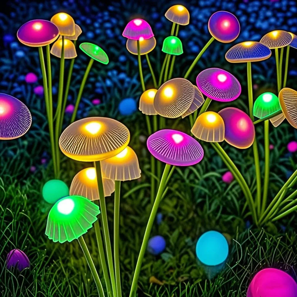 Solar Garden Luminaires — Dual Mode LED Mushroom Lamp, Waterproof Patio Luminaireing