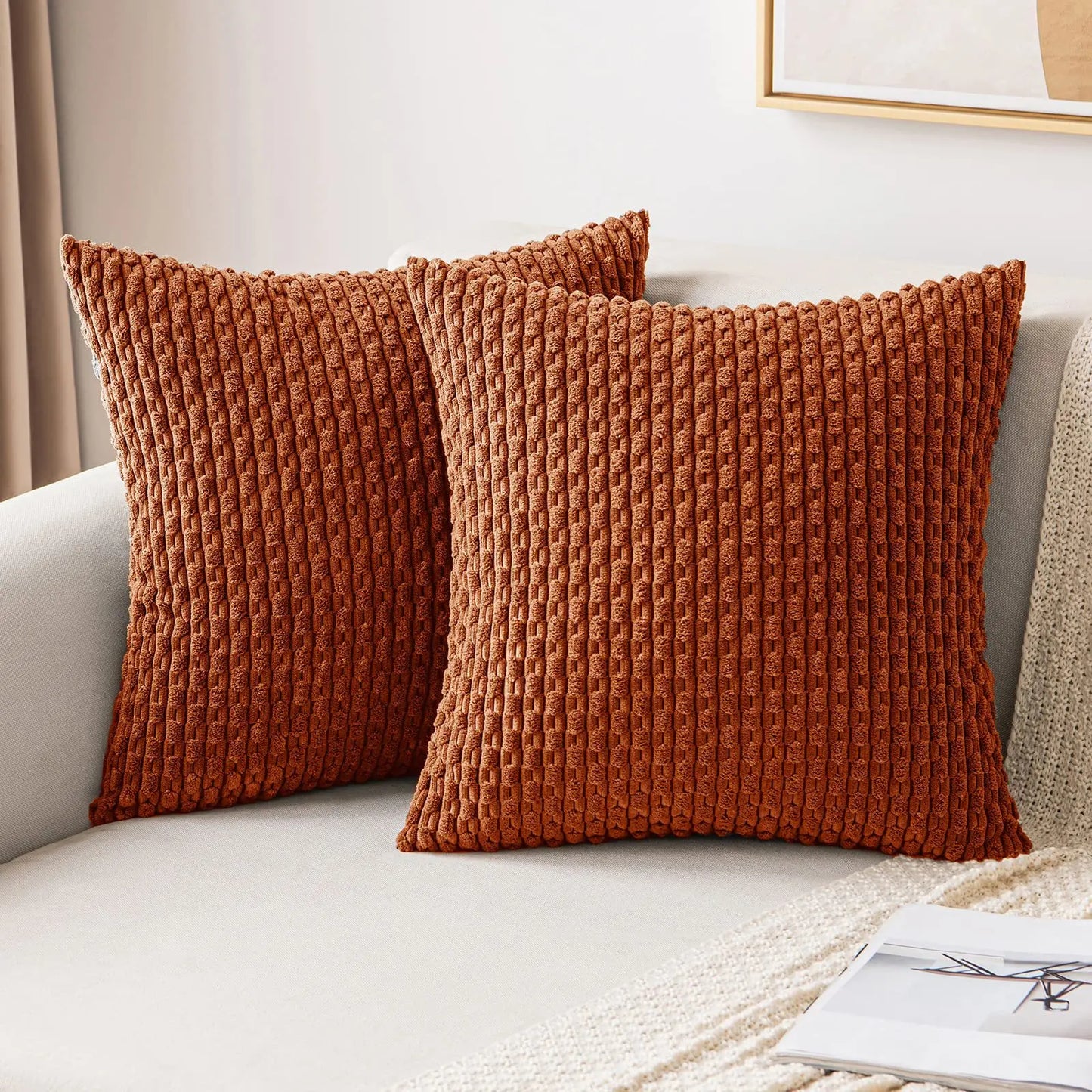 Decorative Pillow Cover — Luxury Woven Cotton Polyester Cushion