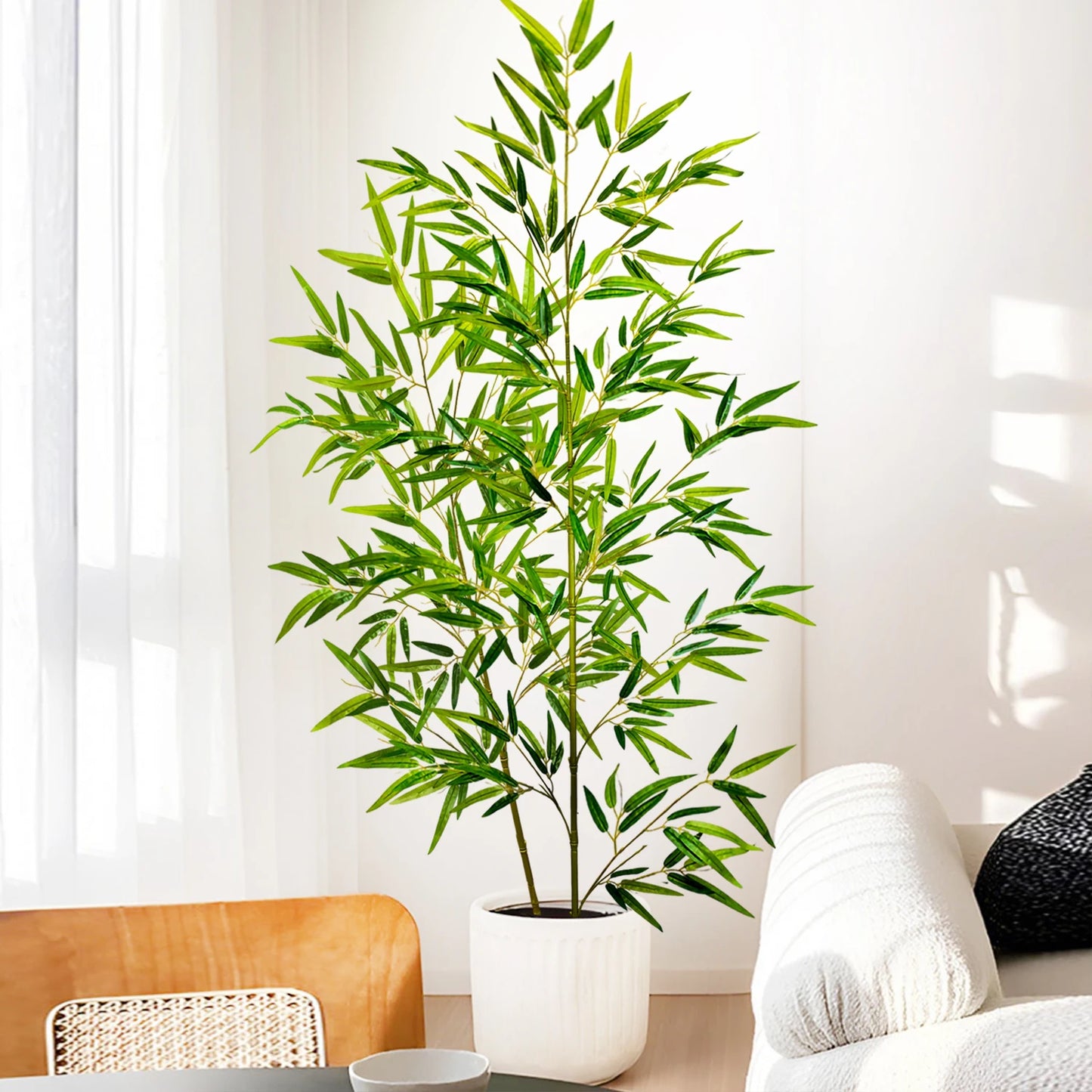 Green Silk Artificial Bamboo Branch Plant