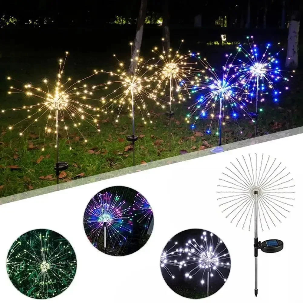 Solar Firework Luminaires — Energy Saving Garden Solar Luminaires with Colorful LEDs