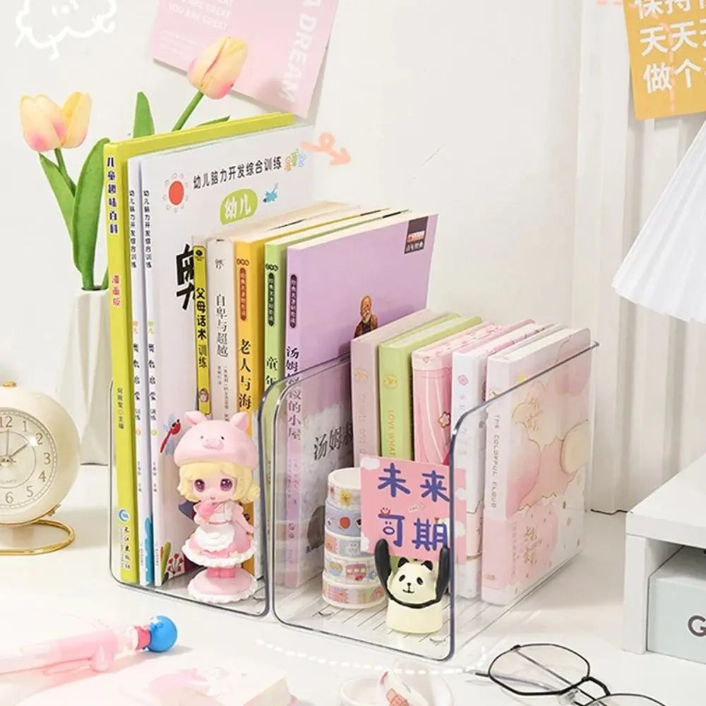 Transparent Acrylic U-Shaped Book Stand Desk Organizer