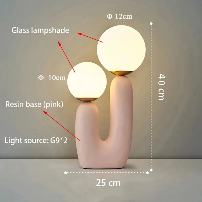 Nordic Glass Resin Base Table Lamp