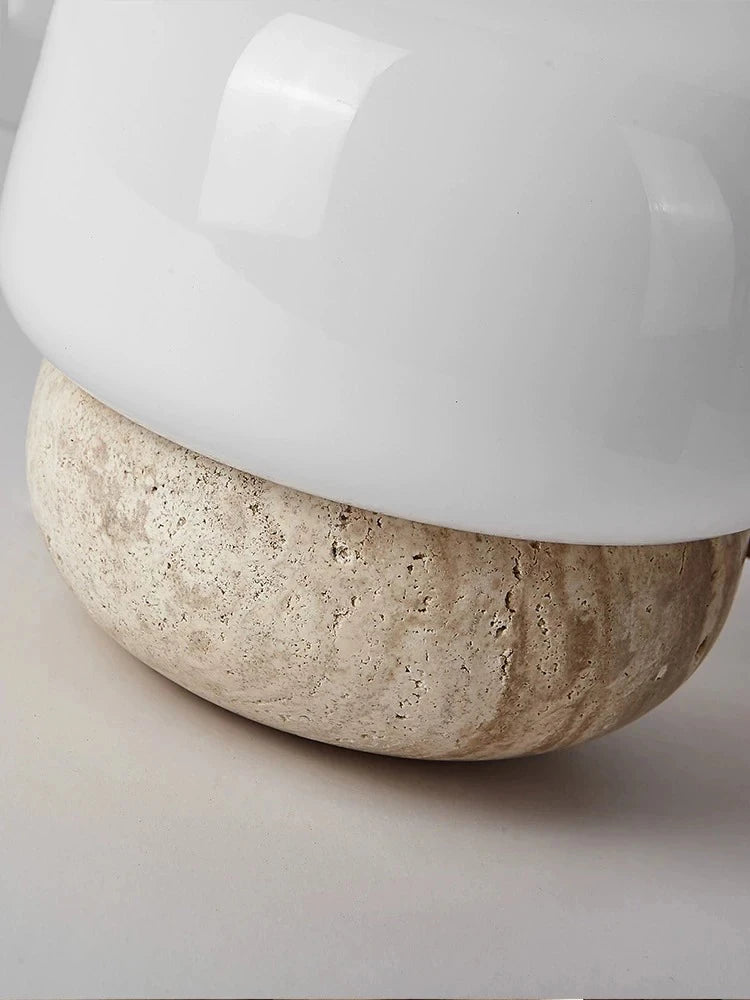 Travertine Mushroom Shaped LED Floor Lamp