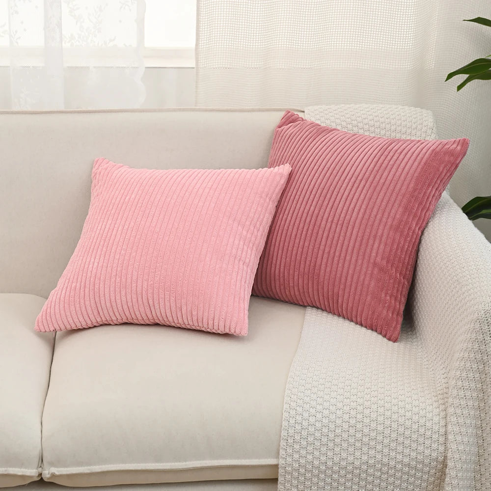 Corduroy Pillow Covers — Durable Boho Square Decorative Cases